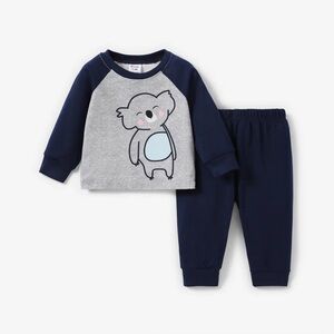 BRAND NEW 3-6M PatPat Koala Kids Set - Gray and Navy